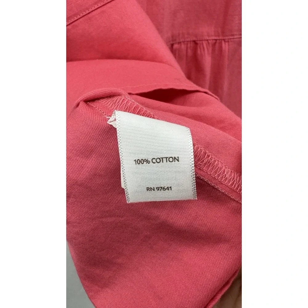 J.‎ Jill Blouse Small Pull Over Top Flowy Oversized Tunic Pink Peasant Cotton - Picture 7 of 10